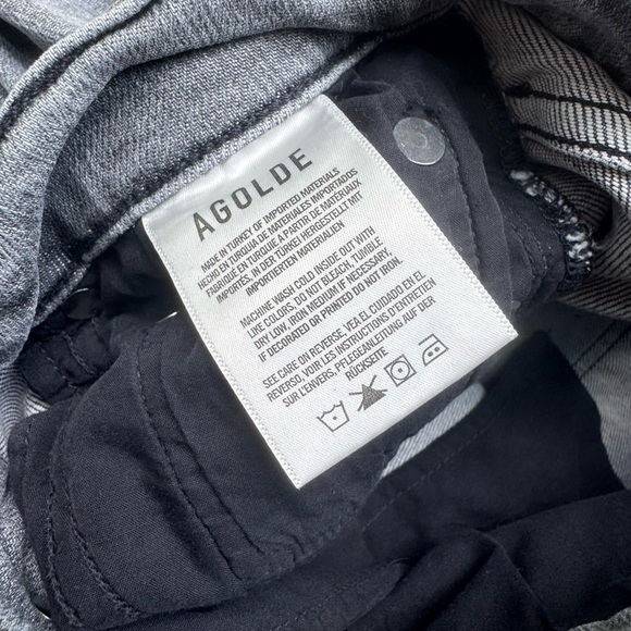 AGOLDE Nico High Waist Slim Foretold Grey Raw Hem 27 - Picture 7 of 8